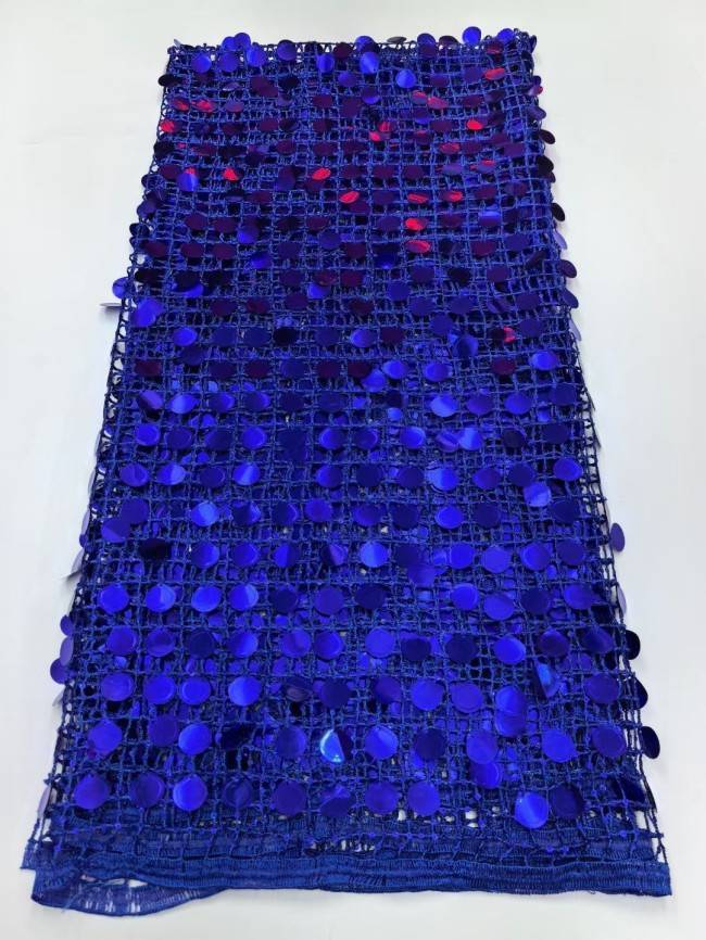 5 Yards Multi-Color Sequins Pearls Beaded Embroidered 3D Floral Lace Material Fabric TDD452