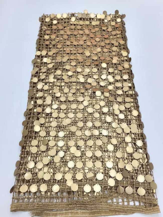 5 Yards Multi-Color Sequins Pearls Beaded Embroidered 3D Floral Lace Material Fabric TDD452