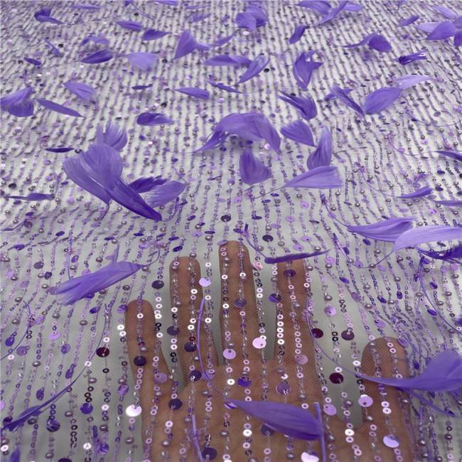 5 Yards Multi-Color Sequins Pearls Beaded Embroidered 3D Floral Lace Material Fabric JLT139