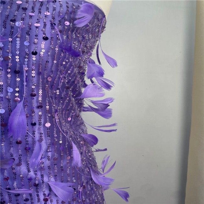 5 Yards Multi-Color Sequins Pearls Beaded Embroidered 3D Floral Lace Material Fabric JLT139