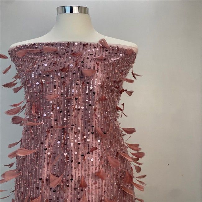 5 Yards Multi-Color Sequins Pearls Beaded Embroidered 3D Floral Lace Material Fabric JLT139
