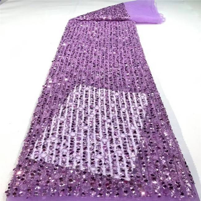 5 Yards Multi-Color Sequins Pearls Beaded Embroidered 3D Floral Lace Material Fabric JLT148