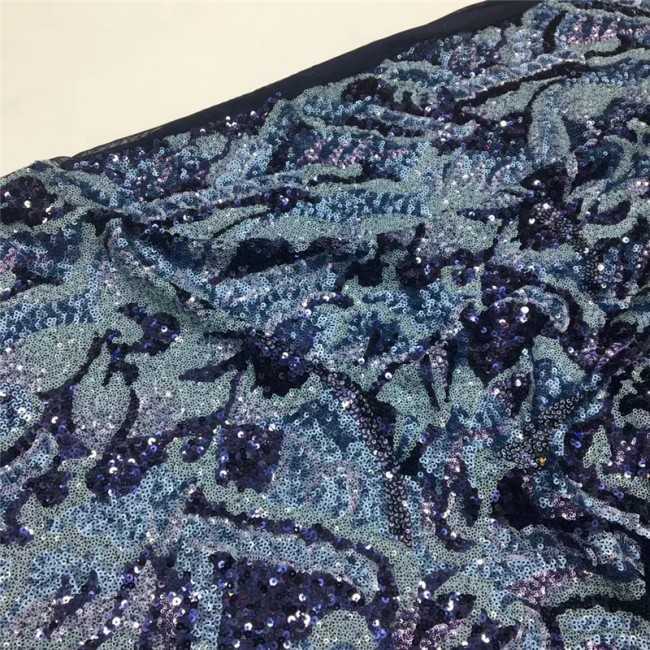 5 Yards Multi-Color Sequins Pearls Beaded Embroidered 3D Floral Lace Material Fabric JLT167