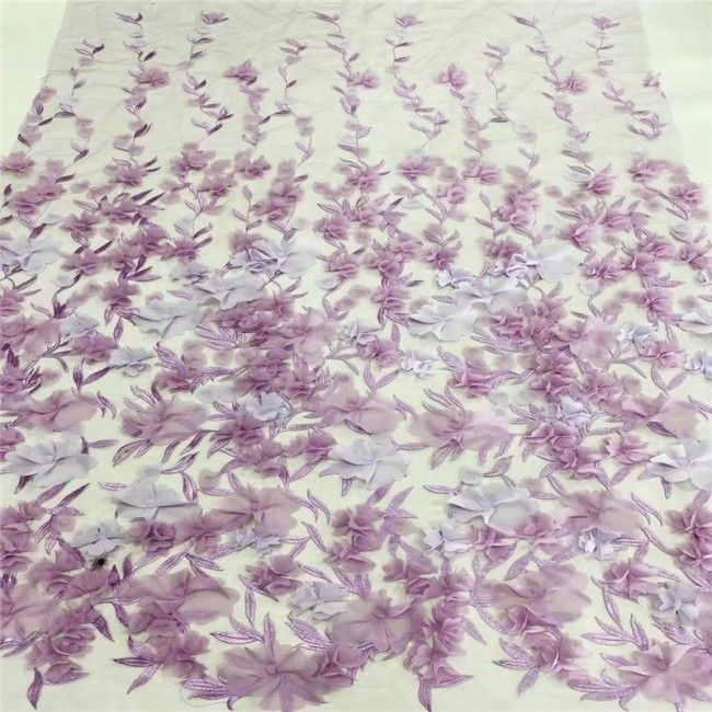 5 Yards Multi-Color Sequins Pearls Beaded Embroidered 3D Floral Lace Material Fabric JLT198