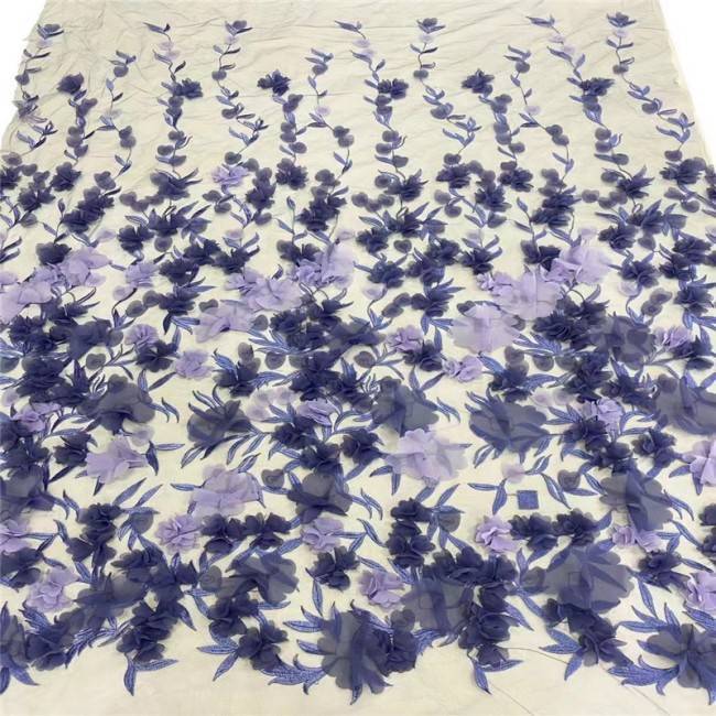 5 Yards Multi-Color Sequins Pearls Beaded Embroidered 3D Floral Lace Material Fabric JLT198