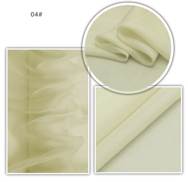 1 Yard 5m/m 140cm Width 100% Natural Silkworm Silk Chiffon Fabric Material FT5140CH