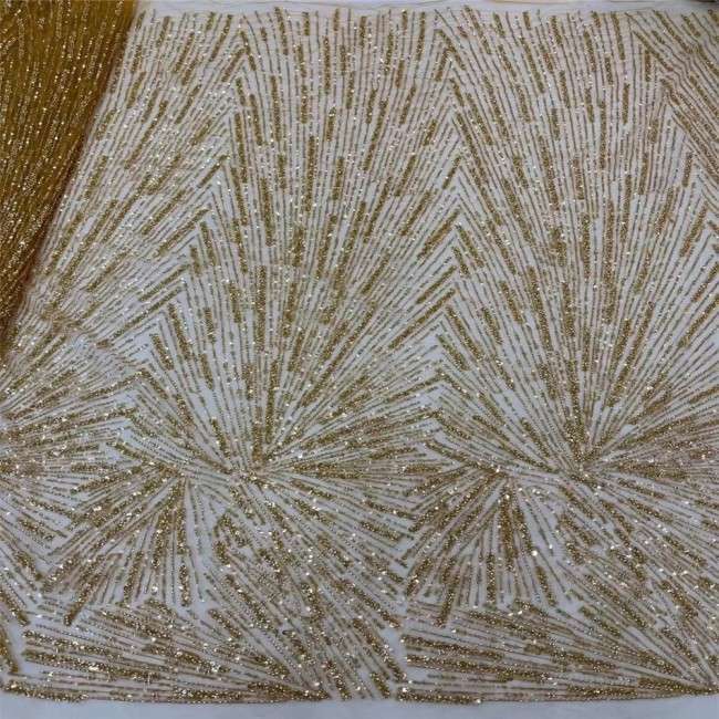 5 Yards Beaded Lace Material Fabric