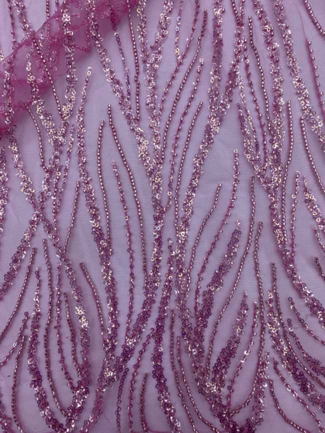 5 Yards White Beaded Bridal Lace Material Fabric For Dresses