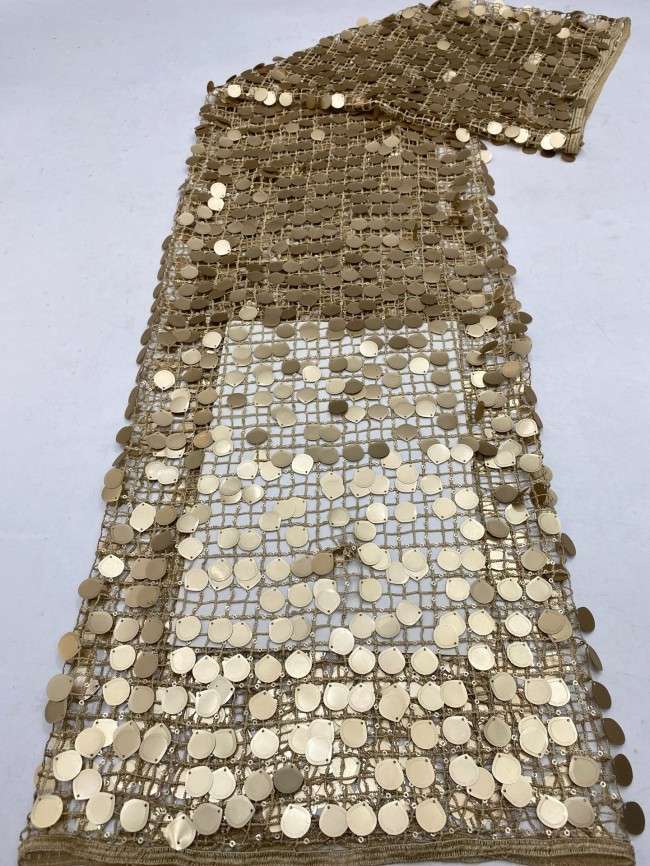 5 Yards 18mm Big Sequins Lace Material Fabric For Dresses