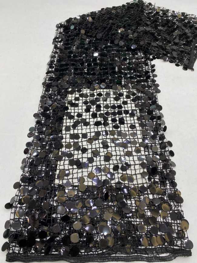 5 Yards 18mm Big Sequins Lace Material Fabric For Dresses