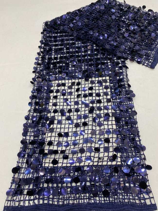 5 Yards 18mm Big Sequins Lace Material Fabric For Dresses