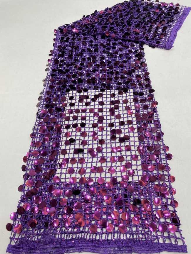 5 Yards 18mm Big Sequins Lace Material Fabric For Dresses