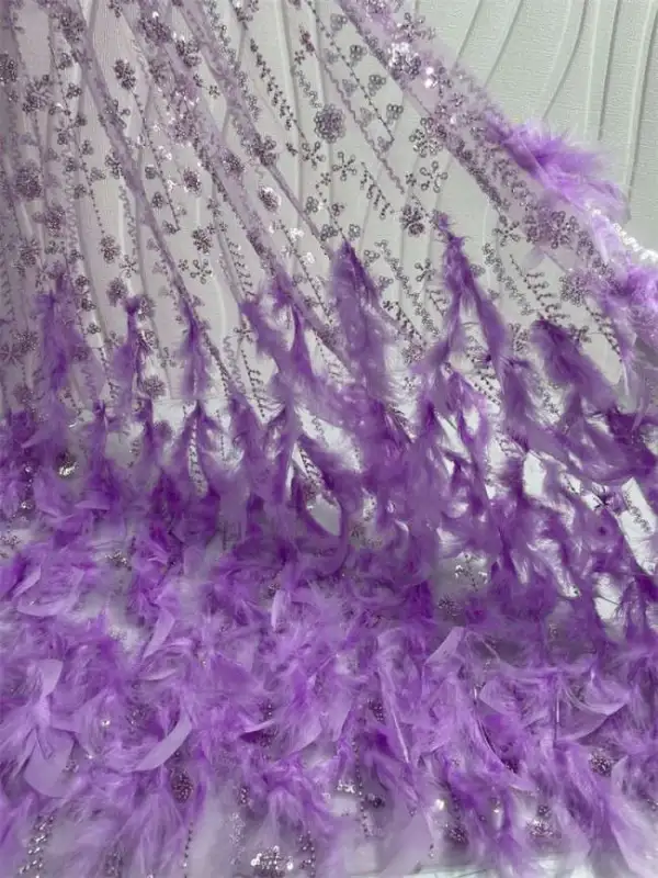 5 Yards Multi-Color Sequins Pearls Beaded Embroidered 3D Floral Lace Material Fabric ZT036