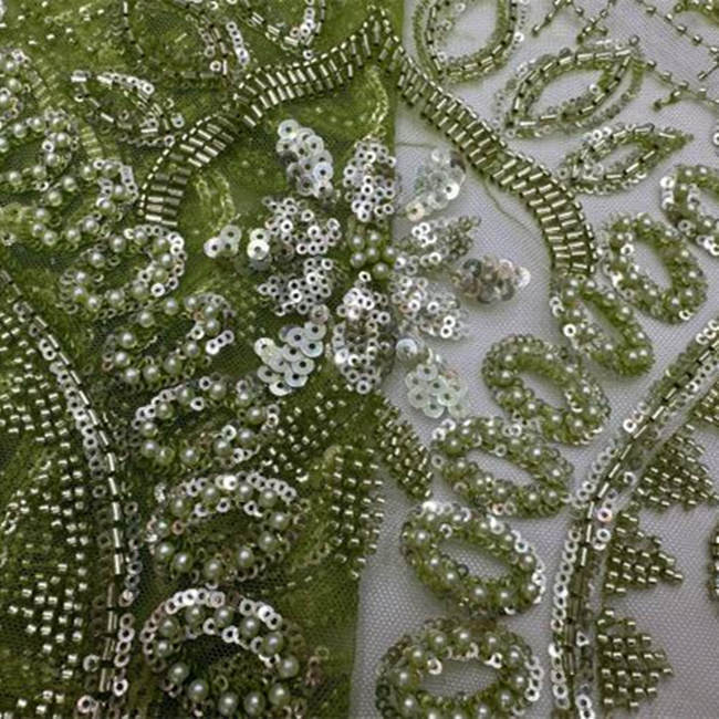 5 Yards Luxury Heavy Beaded Lace Material Fabric