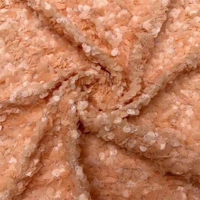 5 Yards Colorful Sequins Pearls Beaded Embroidered 3D Floral Lace Material Fabric For Dresses JC002