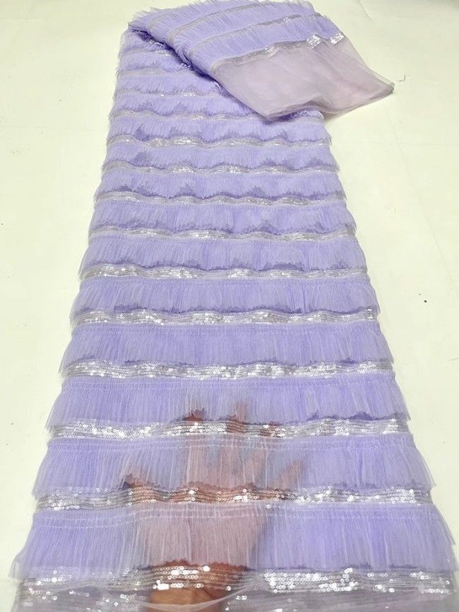 5 Yards Colorful Sequins Pearls Beaded Embroidered 3D Floral Lace Material Fabric For Dresses JC023