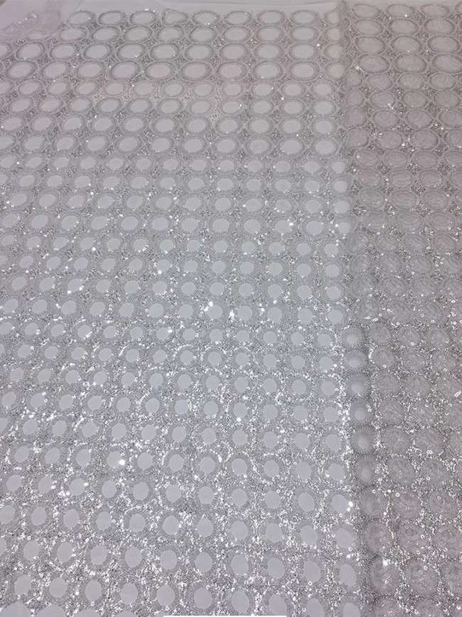 5 Yards Colorful Sequins Pearls Beaded Embroidered 3D Floral Lace Material Fabric For Dresses JC041