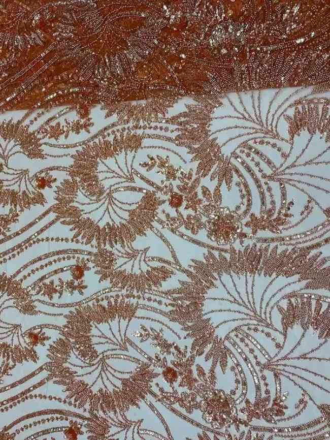5 Yards Beaded Lace Material Fabric For Dresses
