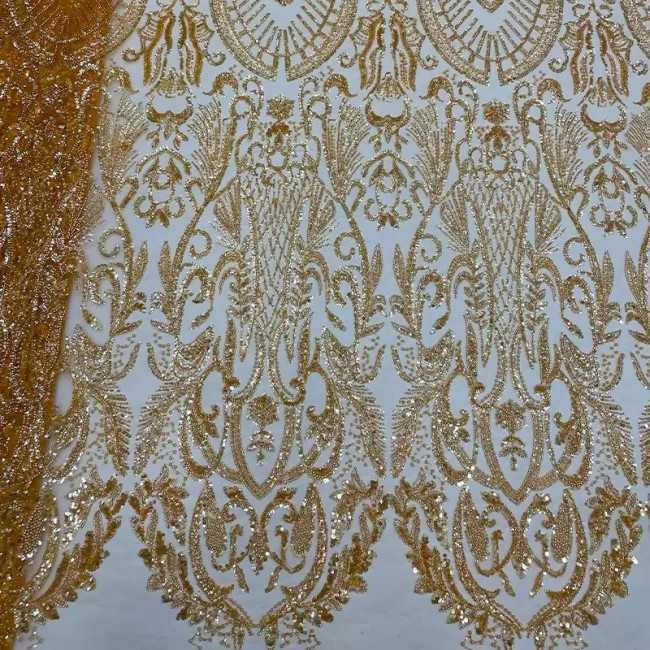 5 Yards Beaded Lace Material Fabric For Dresses
