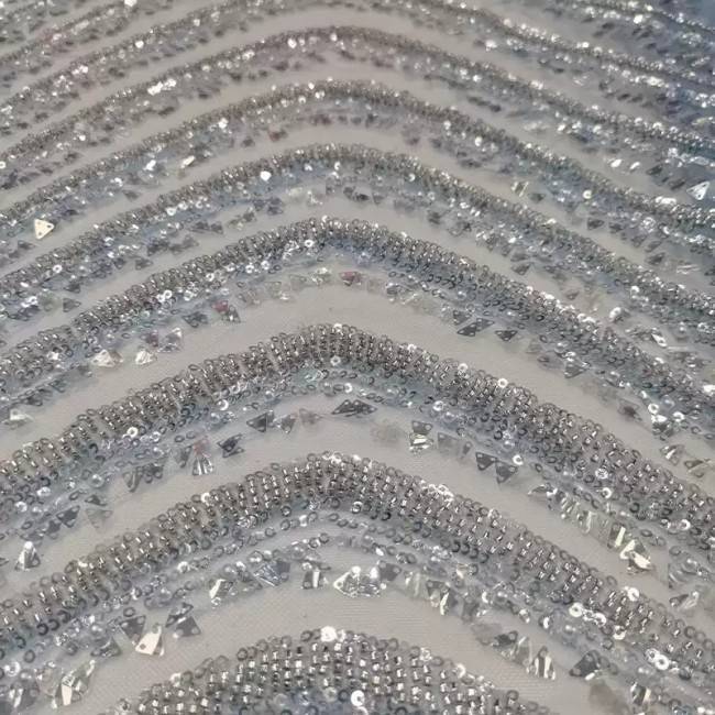 5 Yards Beaded Lace Material Fabric For Dresses