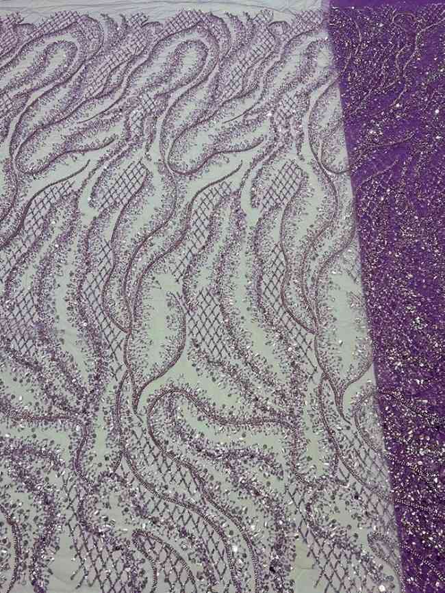 5 Yards Colorful Sequins Pearls Beaded Embroidered 3D Floral Lace Material Fabric For Dresses JC053