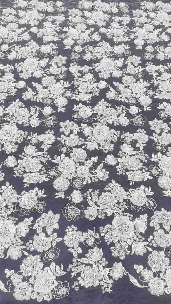 5 Yards Colorful Beaded Lace Material Fabric For Dresses HN101
