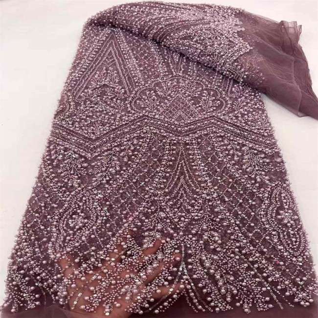 5 Yards Colorful Sequins Pearls Beaded Embroidered 3D Floral Lace Material Fabric For Dresses