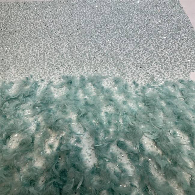 5 Yards Colorful Sequins Pearls Beaded Embroidered 3D Floral Lace Material Fabric For Dresses ZT055