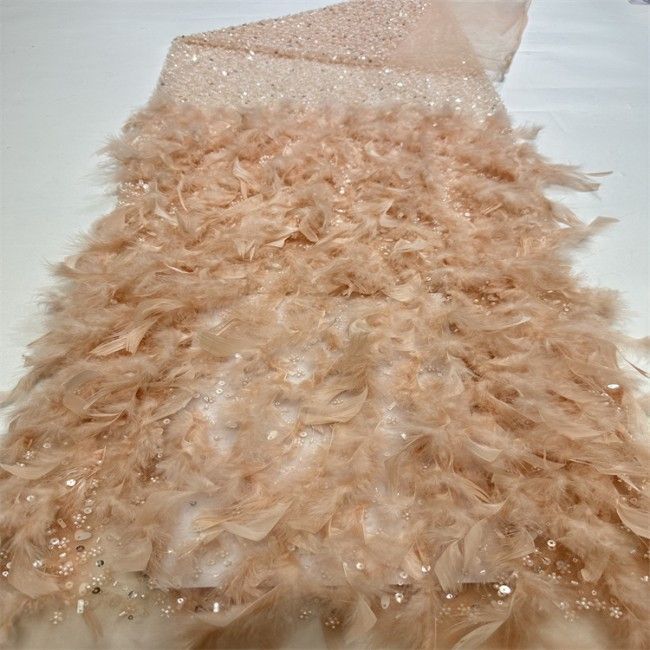 5 Yards Colorful Sequins Pearls Beaded Embroidered 3D Floral Lace Material Fabric For Dresses ZT055