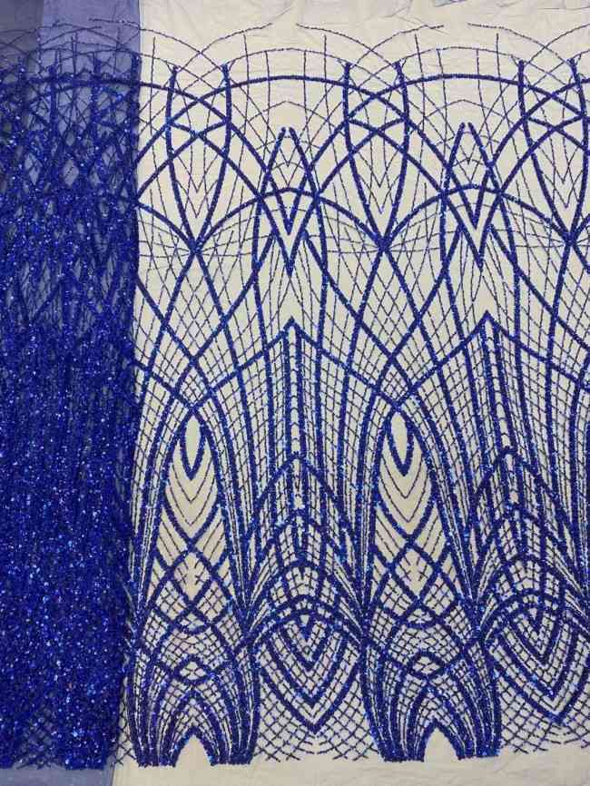 5 Yards Beaded Lace Material Fabric For Dresses ZX015