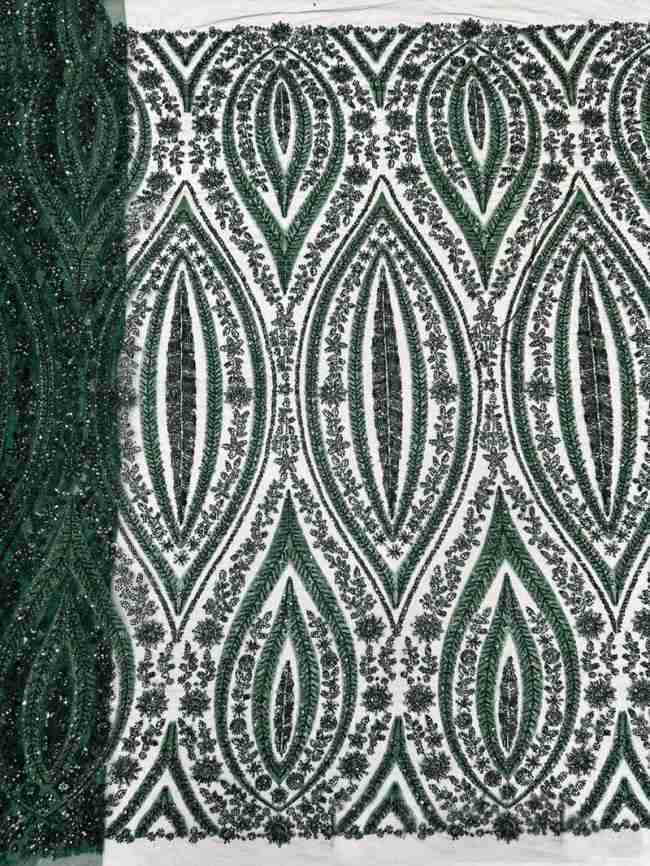 5 Yards Colorful Sequins Pearls Beaded Embroidered 3D Floral Lace Material Fabric For Dresses ML001