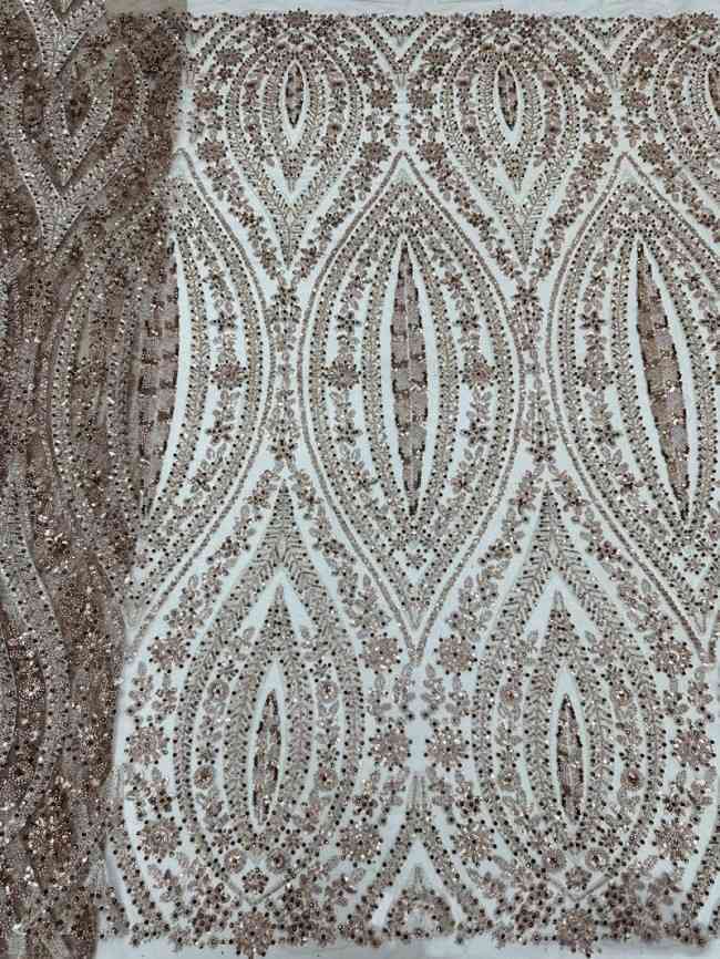 5 Yards Colorful Sequins Pearls Beaded Embroidered 3D Floral Lace Material Fabric For Dresses ML001
