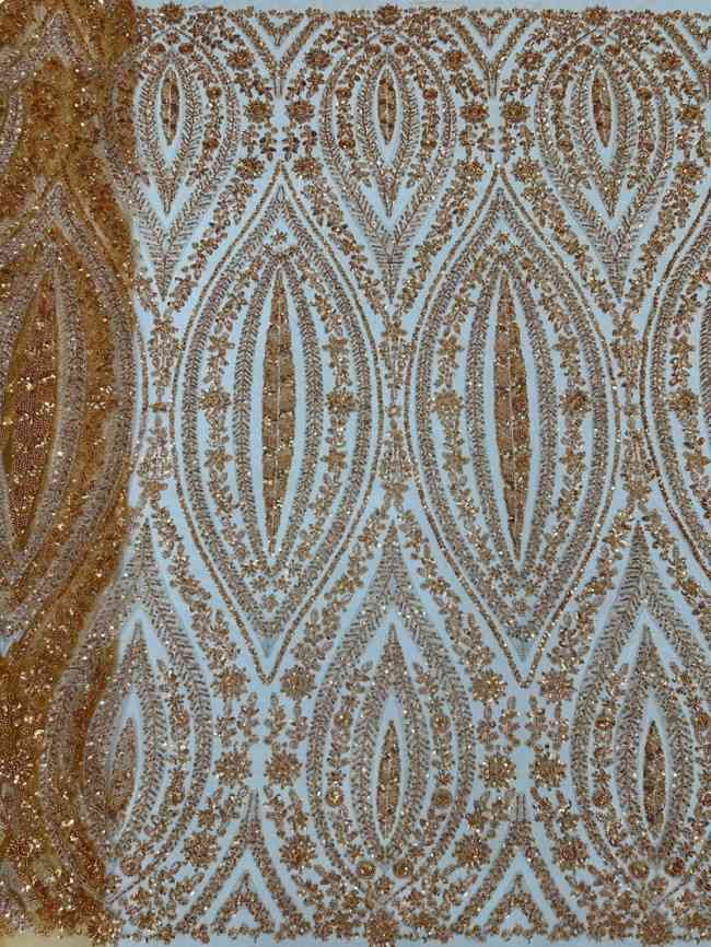 5 Yards Colorful Sequins Pearls Beaded Embroidered 3D Floral Lace Material Fabric For Dresses ML001