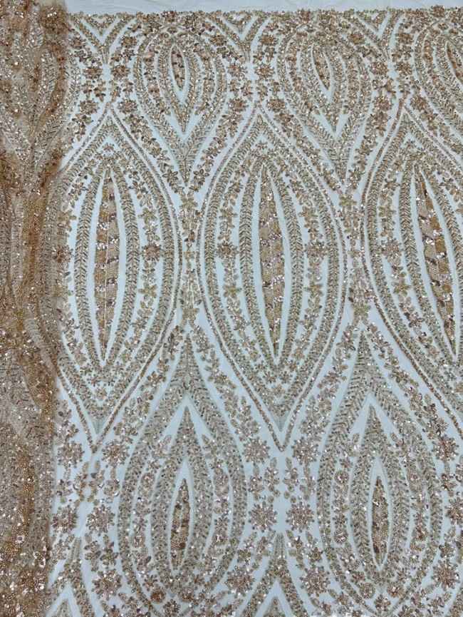 5 Yards Colorful Sequins Pearls Beaded Embroidered 3D Floral Lace Material Fabric For Dresses ML001