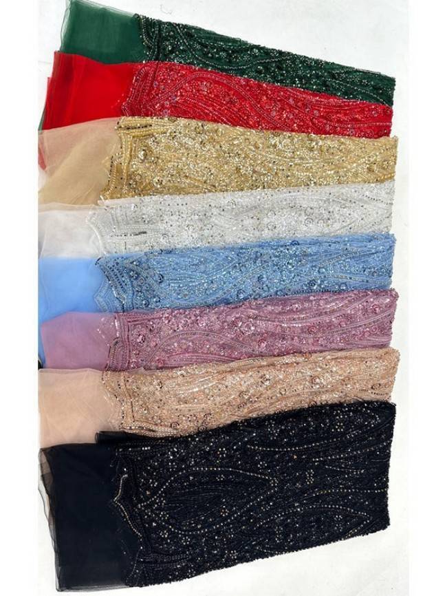 5 Yards Luxury Heavy Beaded Lace Material Fabric For Dresses
