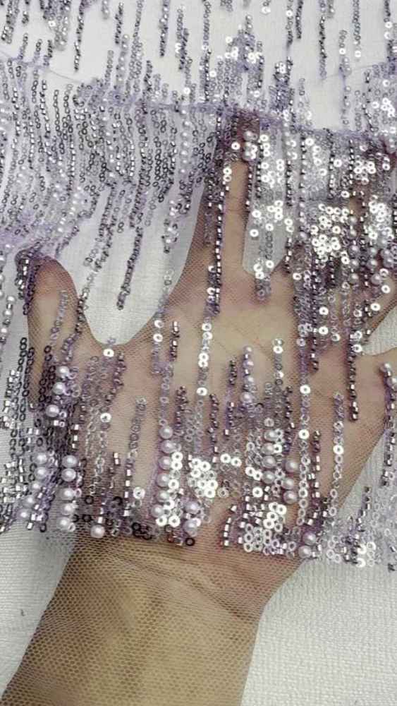 5 Yards Pearls Beaded Lace Material Fabric For Dresses