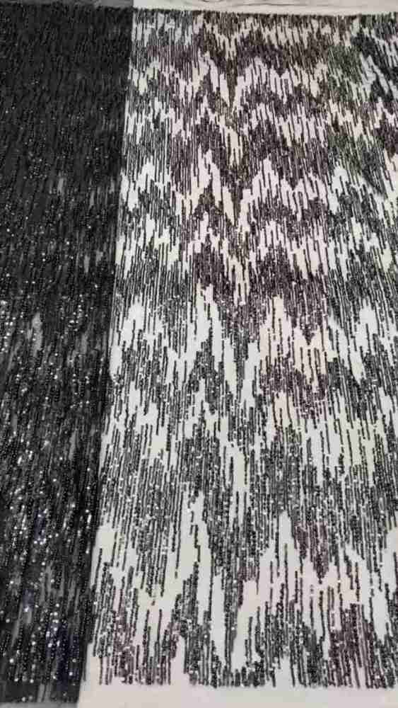 5 Yards Colorful Sequins Pearls Beaded Embroidered 3D Floral Lace Material Fabric For Dresses NA005