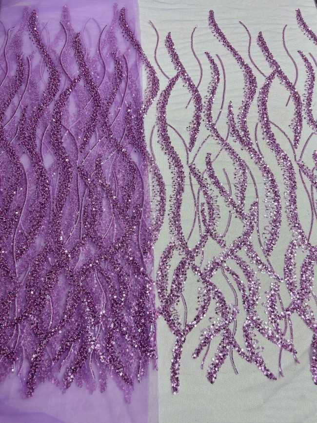 5 Yards Colorful Sequins Pearls Beaded Embroidered 3D Floral Lace Material Fabric For Dresses NA015
