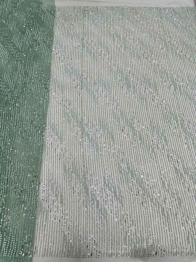 5 Yards Colorful Sequins Pearls Beaded Embroidered 3D Floral Lace Material Fabric For Dresses ML011
