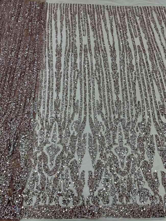 5 Yards Colorful Sequins Pearls Beaded Embroidered 3D Floral Lace Material Fabric For Dresses ML013