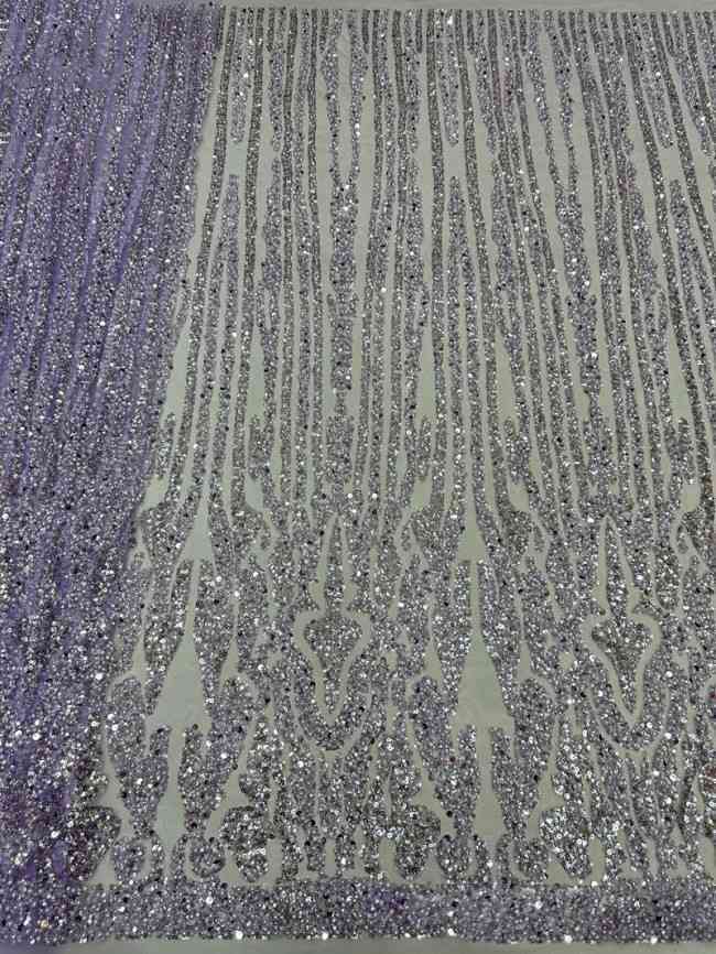 5 Yards Colorful Sequins Pearls Beaded Embroidered 3D Floral Lace Material Fabric For Dresses ML013