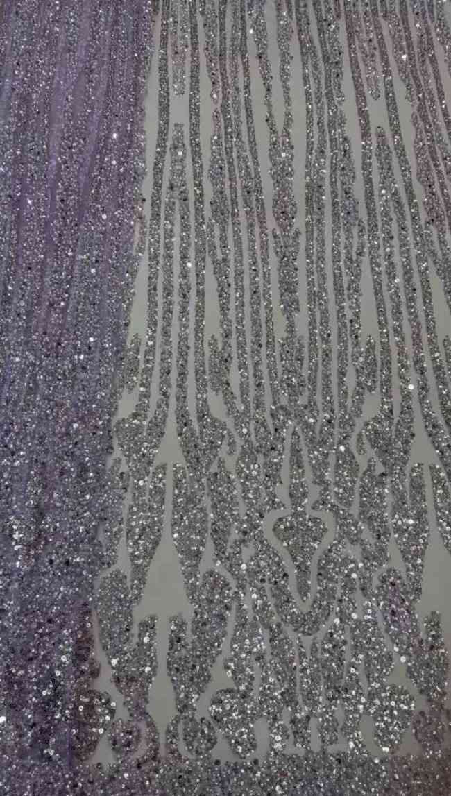 5 Yards Colorful Sequins Pearls Beaded Embroidered 3D Floral Lace Material Fabric For Dresses ML013