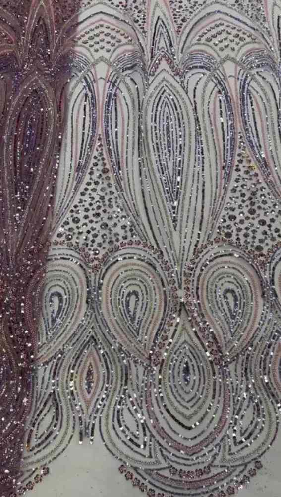 5 Yards Beaded Lace Material Fabric For Dresses