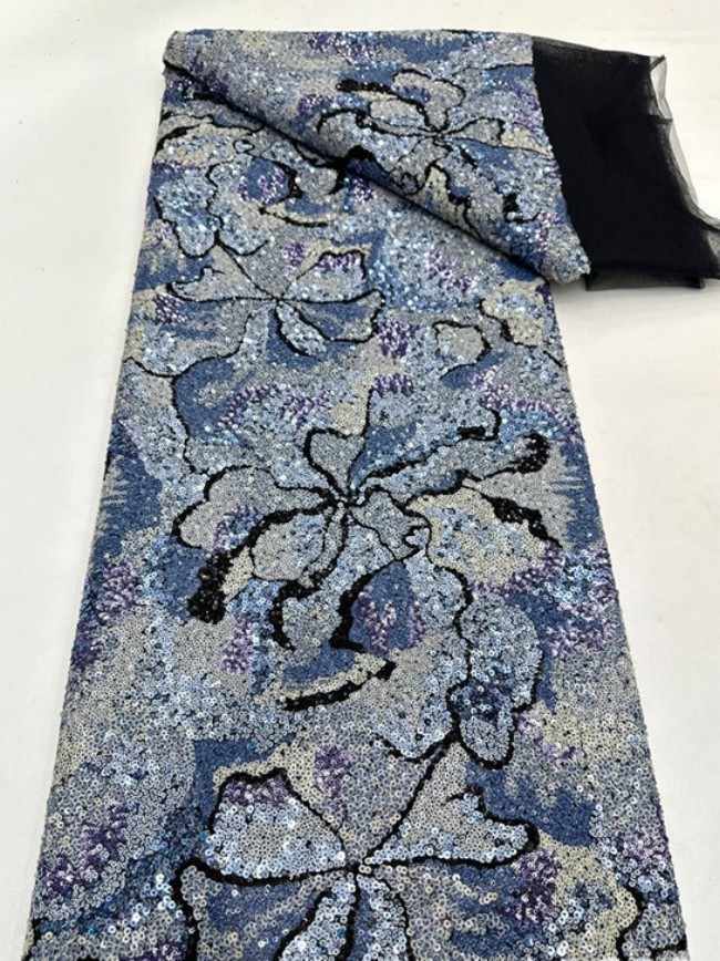 5 Yards Colorful Sequins Lace Material Fabric For Dresses