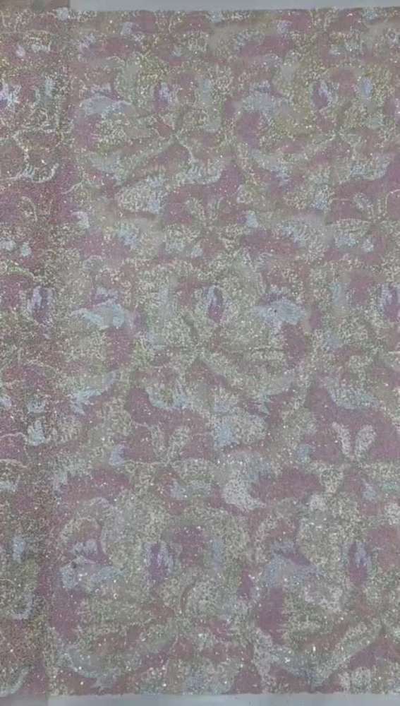 5 Yards Colorful Sequins Pearls Beaded Embroidered 3D Floral Lace Material Fabric For Dresses ML008