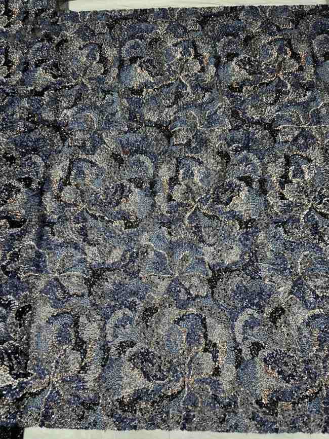 5 Yards Colorful Sequins Pearls Beaded Embroidered 3D Floral Lace Material Fabric For Dresses ML008