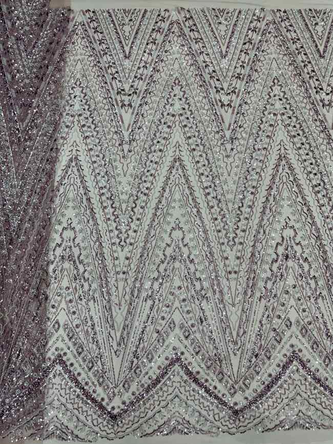 5 Yards Colorful Sequins Pearls Beaded Embroidered 3D Floral Lace Material Fabric For Dresses ML009