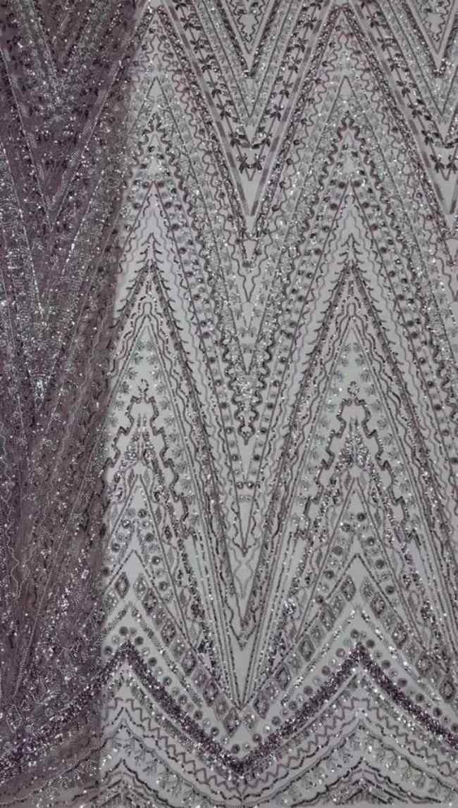 5 Yards Colorful Sequins Pearls Beaded Embroidered 3D Floral Lace Material Fabric For Dresses ML009