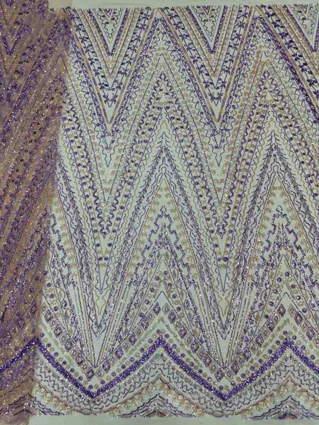 5 Yards Beaded Lace Material Fabric For Dresses