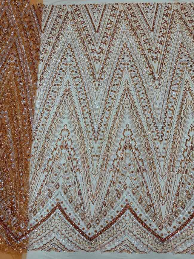 5 Yards Colorful Sequins Pearls Beaded Embroidered 3D Floral Lace Material Fabric For Dresses ML009